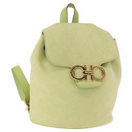 Salvatore Ferragamo Gancini Backpack Suede Green