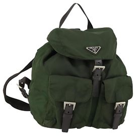 Prada Double Front Pocket Backpack Tessuto Medium Green