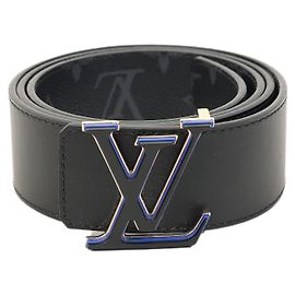 Louis Vuitton M0341 Black Leather Reversible Belt Black