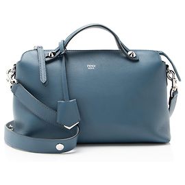 Bolsa Boston Mini By The Way em couro de bezerro Fendi Azul