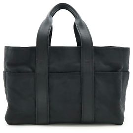 Hermès Hermes Acapulco MM Nylon Leather Tote Bag Black