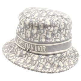 Christian Dior Sombrero bucket de algodón Dior Trotter Oblique Blanco