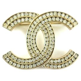 Chanel COCO Mark Brosche Golden Metallisch