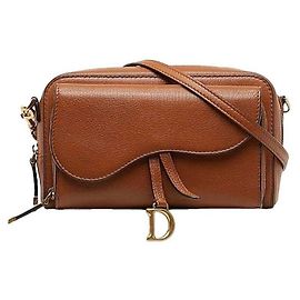 Borsa Dior Saddle in pelle marrone Marrone