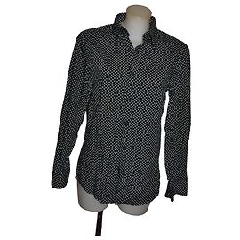 Givenchy Baumwollhemd mit Punktmuster schwarz weiß Schwarz Weiß