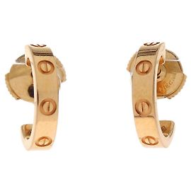 Brincos Love em ouro rosa 18K pequenos da Cartier Dourado