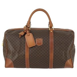 Céline Borsa Boston Macadam Vintage Celine in tela e pelle Marrone