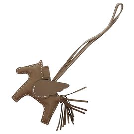Chaveiro Hermès Rodeo PM Pegasus Marrom Branco Taupe