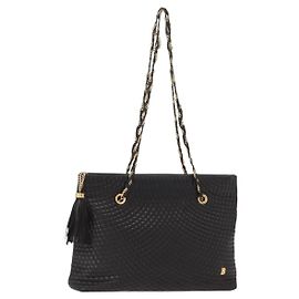 Bolsa de Ombro Vintage Bally em Couro Preto