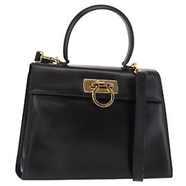 Sac à main convertible en cuir Salvatore Ferragamo Noir