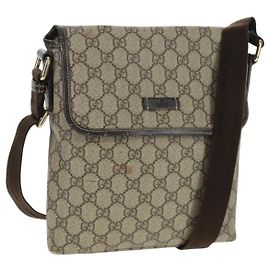 Gucci Borsa a Spalla GG Supreme PVC Beige Oro 223666 Auth 162948 Beige D'oro
