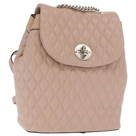 BALLY Backpack Leather Pink Silver Auth 159289 Silvery Pink