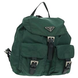PRADA Rucksack aus Nylon grün silber authentisch 161515 Silber Grün