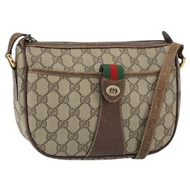 Gucci Borsa GG Supreme Web Sherry Line in PVC beige e oro 89 02 032 Auth 161109 Beige D'oro