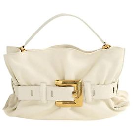 Balmain Ecru leather handbag Cream