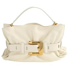 Balmain Ecru Lederhandtasche Roh