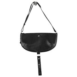 Courreges Black leather clutch Black