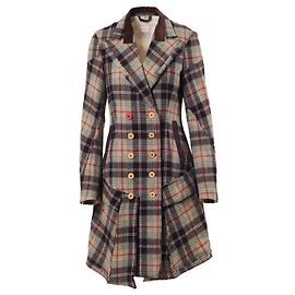 Autre Marque Marithé & François Girbaud Women’s Double-Breasted Plaid Coat Red