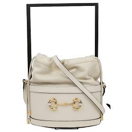 Gucci Borsa a secchiello a tracolla Horsebit Bianco