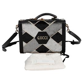 Gucci Savoy Beauty Case Tote Shoulder Bag Black