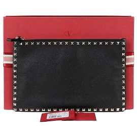 Valentino Rockstud Clutch Bag Black