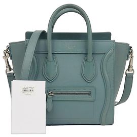 Céline Nano Luggage Tote and Shoulder Bag Blue