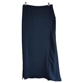 Weekend Max Mara Jupe midi en satin bleu marine Weekend MaxMara Bleu Marine
