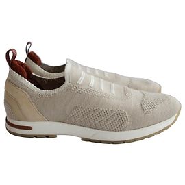 Tênis Loro Piana 360 Flexy Walk Bege