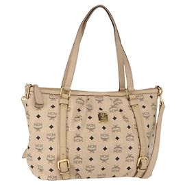 Borsa tote in tela MCM Vintage Visetos Beige
