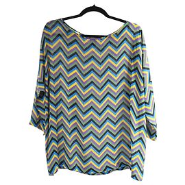 Missoni Multicolor Crepe Locker Fit Top, Größe S Grün