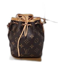 LOUIS VUITTON Borsa a secchiello Nano Noé Monogramma Marrone/Beige Marrone Beige