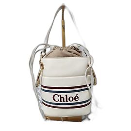 Chloé Bolsa de mão e ombro em couro Chloe com cordão 2 em 1 Creme/Bege Bege Cru