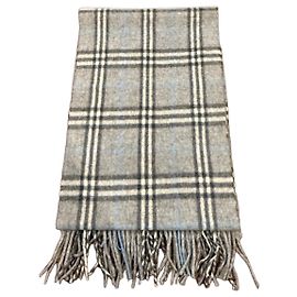 Cachecol vintage de lã merino e cashmere cinza da Burberry Cinza