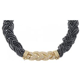 Collar de Diamantes Van Cleef & Arpels Negro Plata Dorado