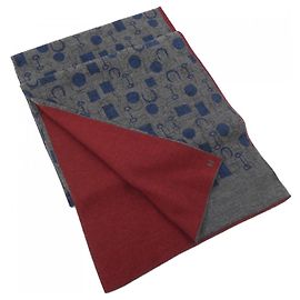 Stola in cashmere e seta Hermès Marrone Rosso Blu navy