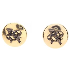 Boucles d'oreilles clips en plaqué or Hermès Doré