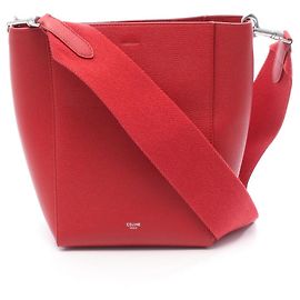 Céline Celine Sangle Bucket Small Shoulder Bag Red