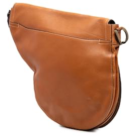Dior-Dior Brown Leather Baudrier Saddle Bag-Brown