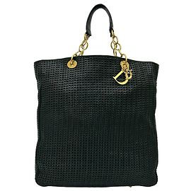 Dior Schwarz Große Gewebte Lammleder Lady Dior Soft Einkaufstasche Schwarz