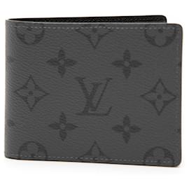 Carteira Slender Monogram Eclipse Reverse Louis Vuitton Cinza Marrom
