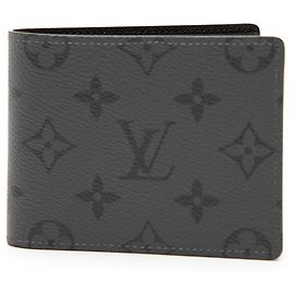 Portafoglio Slender Monogram Eclipse Reverse Louis Vuitton Grigio Marrone