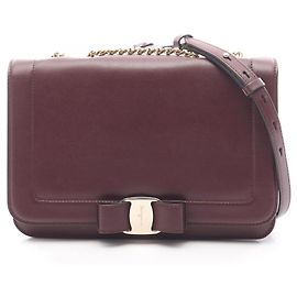 Bolsa de Ombro Vara Ribbon da Salvatore Ferragamo Bordeaux