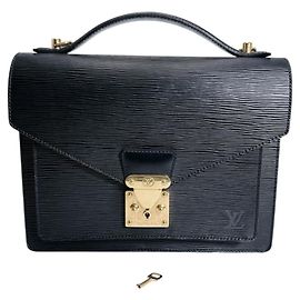 Borsa a Spalla Monceau in Pelle Epi Louis Vuitton Nero