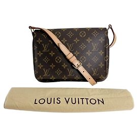 Bolso de hombro corto Musette Tango Louis Vuitton Castaño