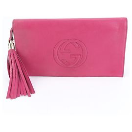Pochette en cuir à franges Gucci Soho Rose
