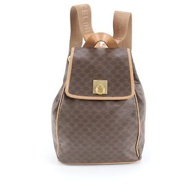 Céline Mochila de couro Macadam da Celine Marrom