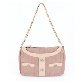Bolsa de ombro em couro de cordeiro com corrente Chanel Girl Rosa