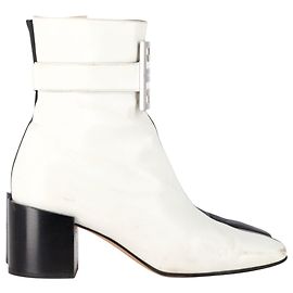 Botas de tornozelo bicolores 4G Givenchy em couro branco e preto Branco