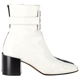 Givenchy 4G Two-Toned Ankle Boots in White and Black Leather White