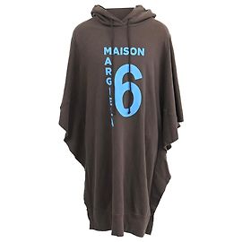 Maison Martin Margiela Vestido mini com capuz oversized estampado em algodão marrom MM6 Maison Margiela Marrom Vermelho